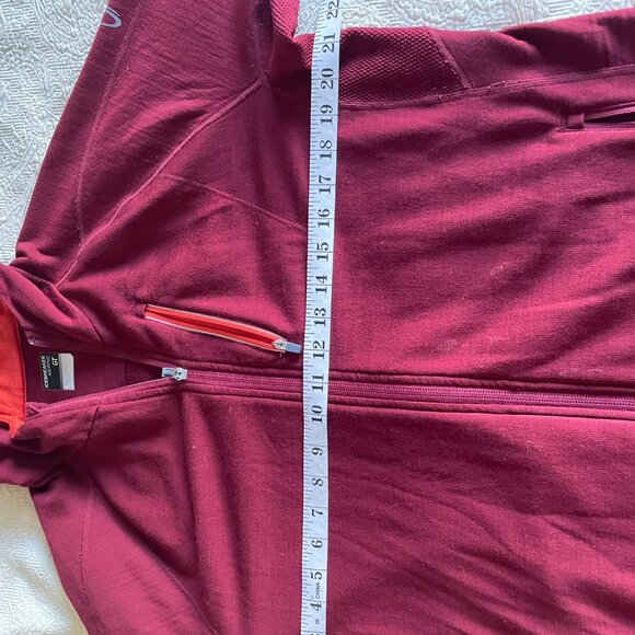 Men's Red Large Icebreaker Merino Wool Hooded Sweatshirt - Picture 2 of 8